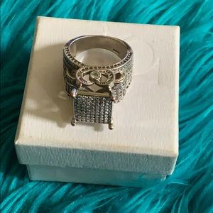 Sterling Silver 925 Cubic Zirconia Ring Sz 8